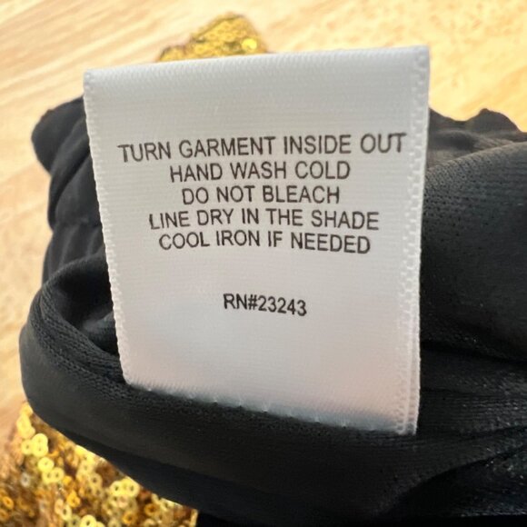 New York & Company Sequined Dress Pants Joggers Gold Size Small Drawstring - Picture 9 of 9